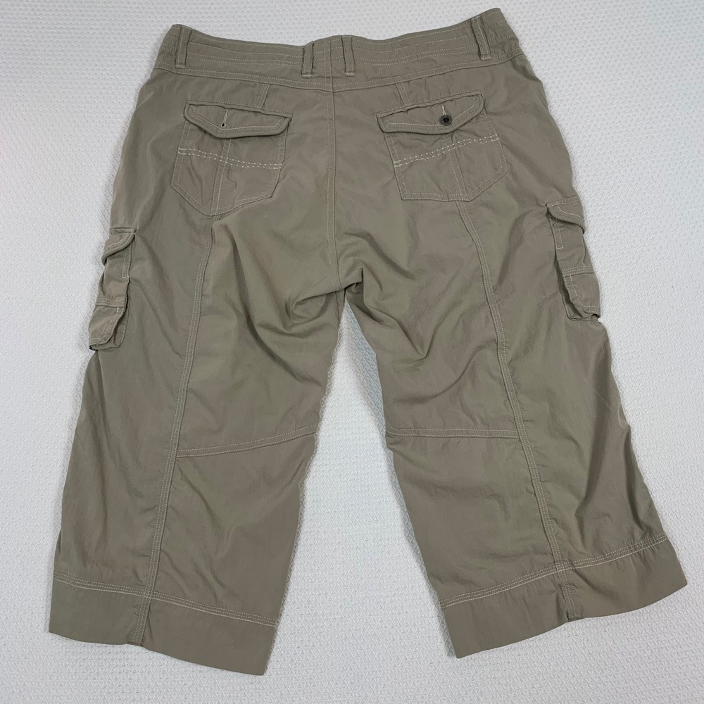 Kuhl Mova Khaki Tan Roll Up Cargo Hiking Pants Womens 14 Stretch Lightweight - Picture 4 of 14